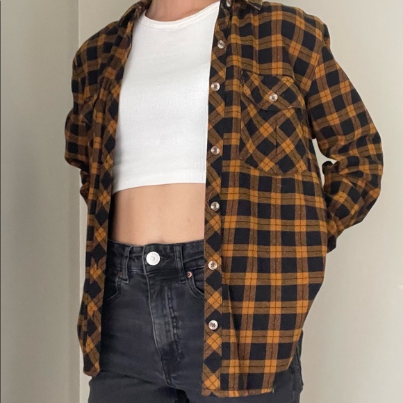 Black and Yellow/Orange Flannel - Picture 1 of 1